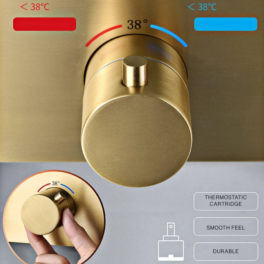 Black Concealed Thermostatic Ceiling Shower – Rain & Waterfall Mixer