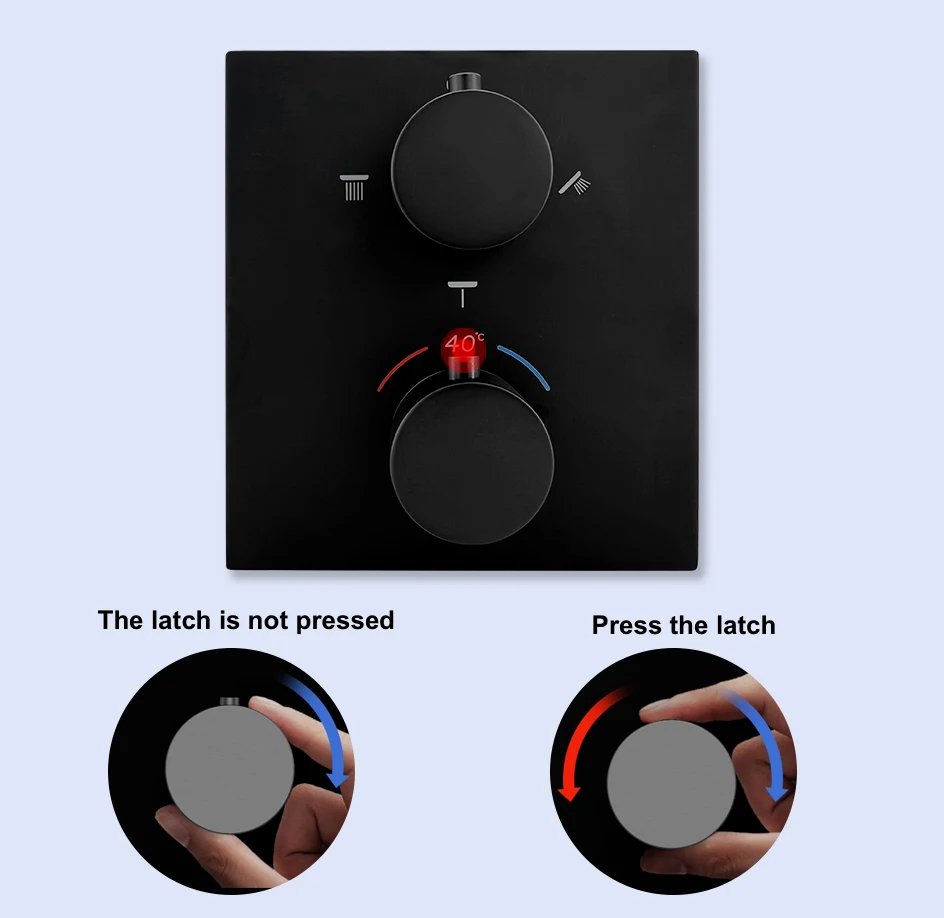 VGX Concealed Thermostatic Shower System Set Temperature Digital Display Shower System Rainlfall Bathroom Shower Faucet Set