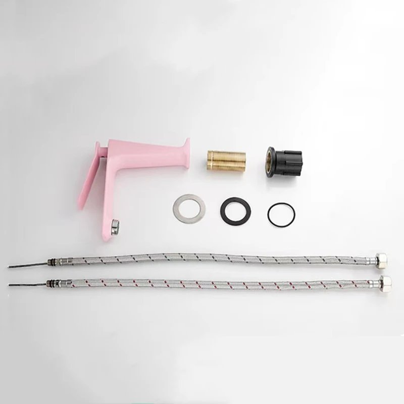 Bathroom Faucets Pink/White Brass Basin Mixing Faucet Cold Hot Water Crane Waterfall Tap Deck Mounted Sink Mixer Taps Torneira