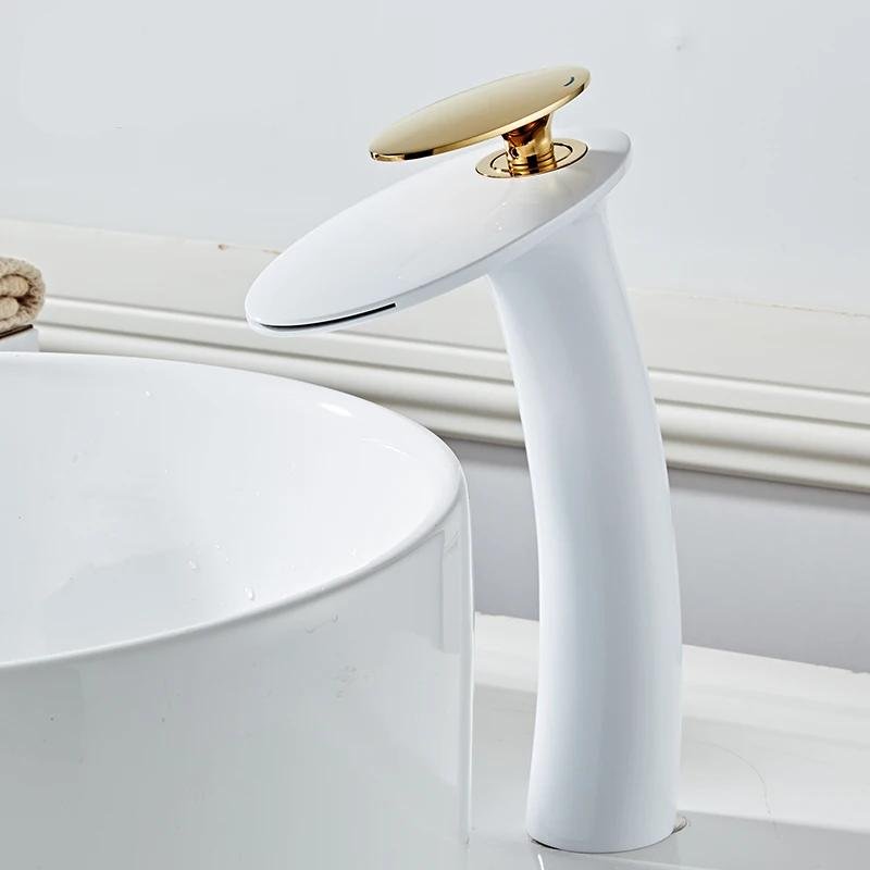 Basin Faucets Waterfall Bathroom Faucet Single handle Basin Mixer Tap Bath Antique Brass Faucet Sink Water Crane Silver Taps