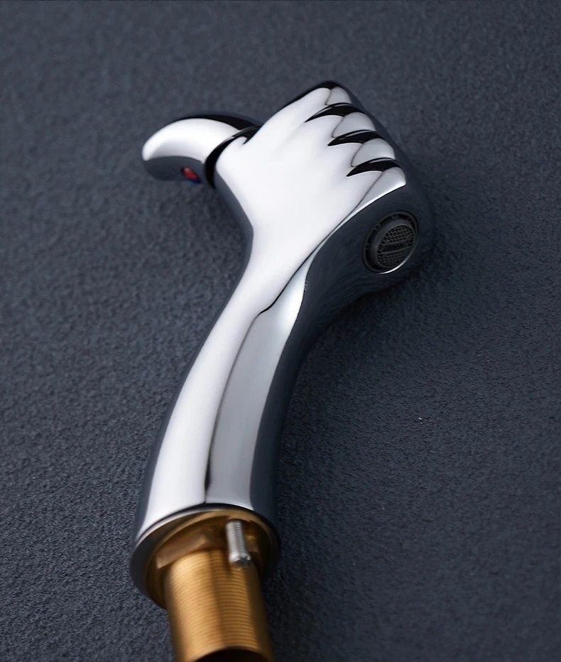 BAKALA Basin Faucet Water Tap Bathroom Faucet Solid White Black Brass Chrome Gold Finish Single Handle Water Sink Tap Mixer