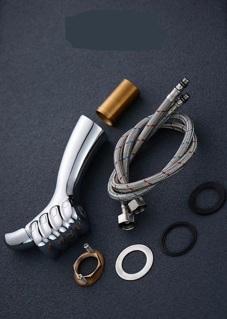 BAKALA Basin Faucet Water Tap Bathroom Faucet Solid White Black Brass Chrome Gold Finish Single Handle Water Sink Tap Mixer