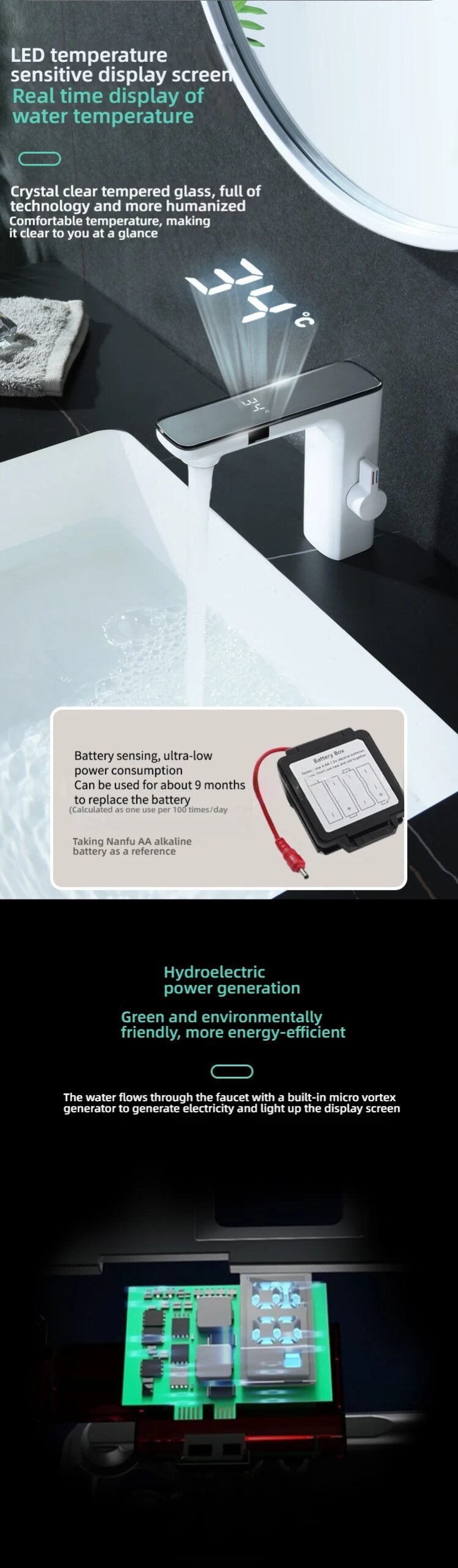 Smart Temperature Display Basin Faucet With Sensing Function LCD Digital Screen Sink Tap Cold And Hot Mixer Bathroom Tap Smart Temperature Display Basin Faucet With Sensing Function LCD Digital Screen Sink Tap Cold And Hot Mixer Bathroom Tap