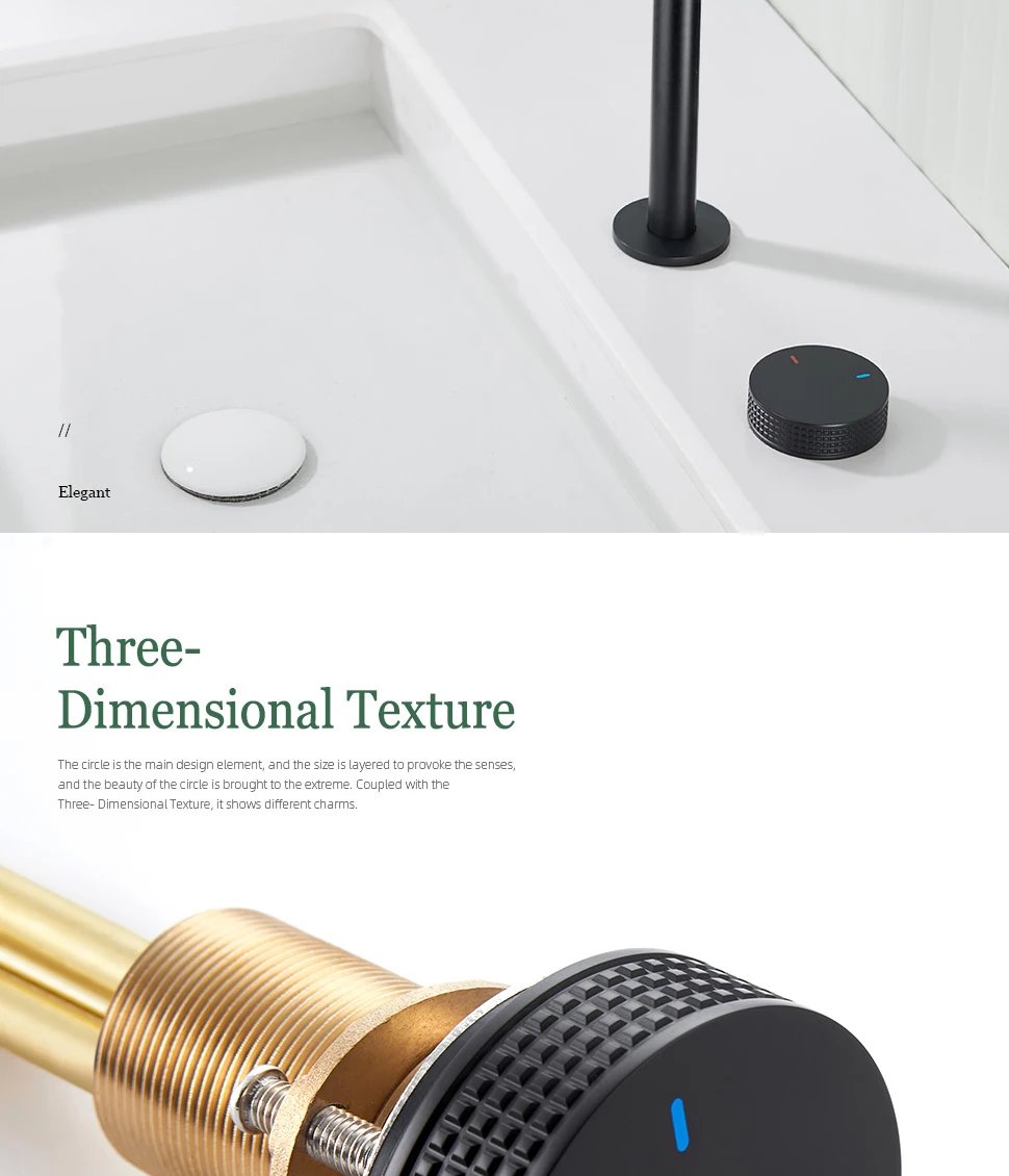 2 Holes Matte Black Basin faucet Single Knurled Switch Deck Mounted Widerspread Mixer Hot And Cold Sink Tap 2 Kit Brass Holder