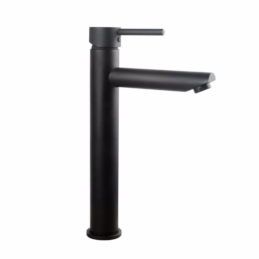 High Quality Bathroom Faucet Black Solid Brass Bathroom Basin Faucets Cold and Hot Water Mixer Single Handle Tap Brushed Gold