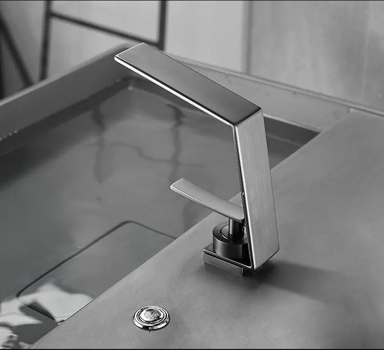 Contemporary Luxury Brushed Gold Basin Hot & Cold Water Mixer Faucets Bathroom Sink Waterfall Spout Mixing Washbasin Metal Taps Contemporary Luxury Brushed Gold Basin Hot & Cold Water Mixer Faucets Bathroom Sink Waterfall Spout Mixing Washbasin Metal Taps