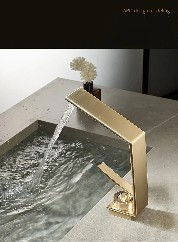 Waterfall bathroom sink tap