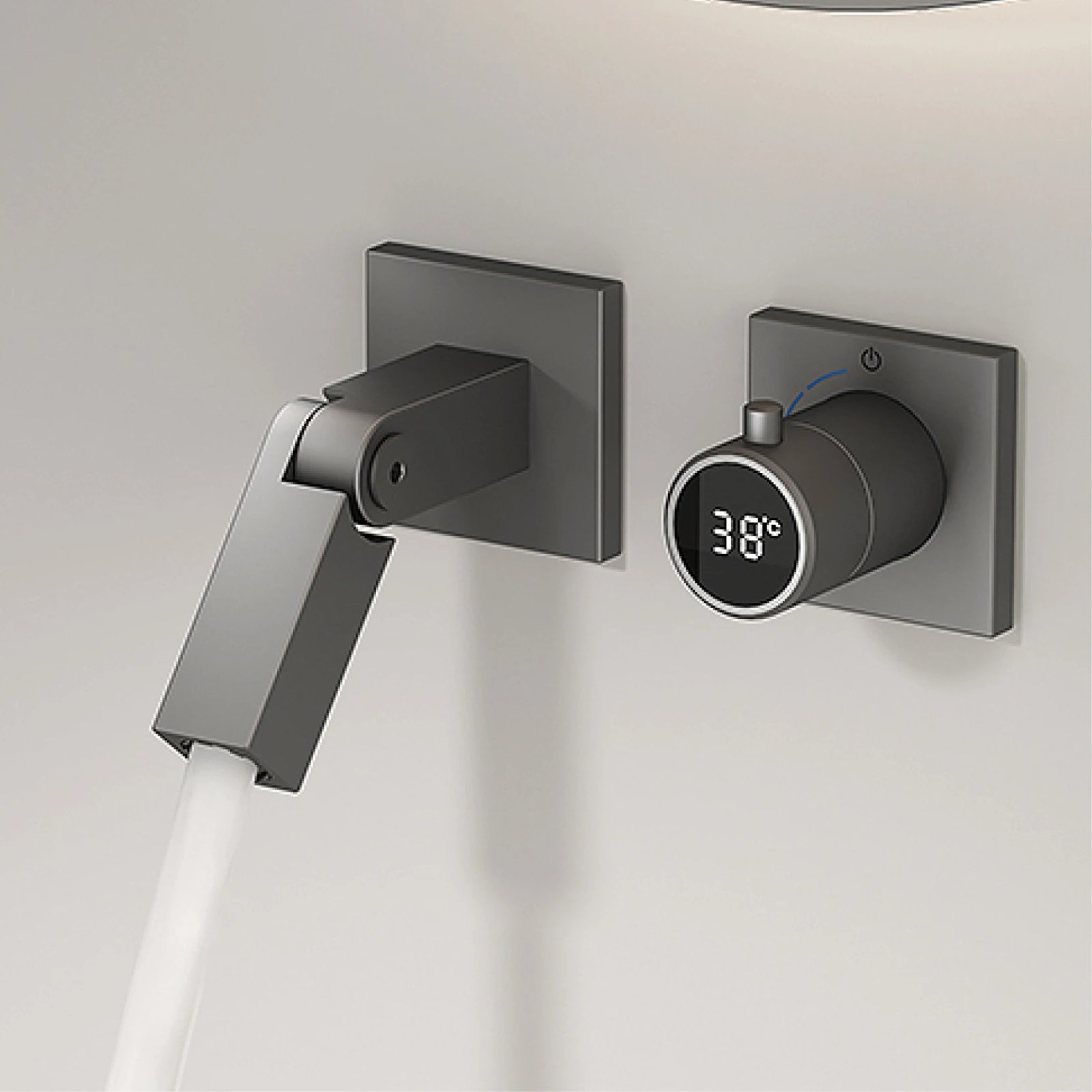 Black thermostat bathroom faucet
