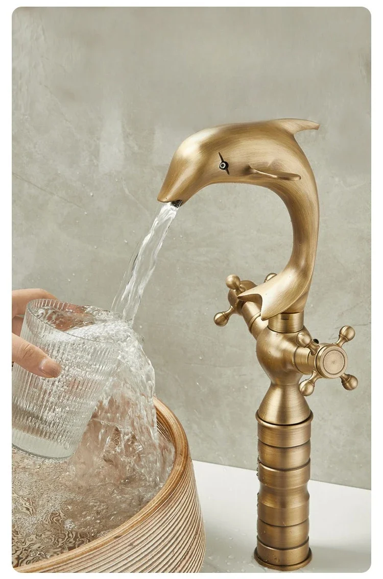 Dolphin brass bathroom faucet
