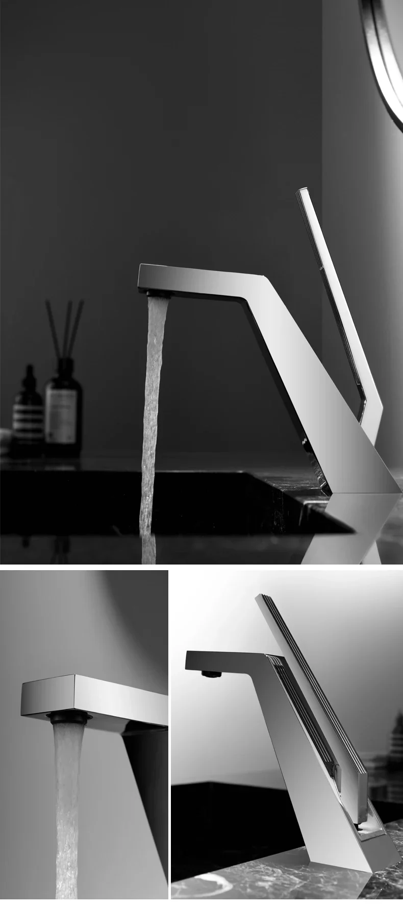 Hot and cold sink faucet