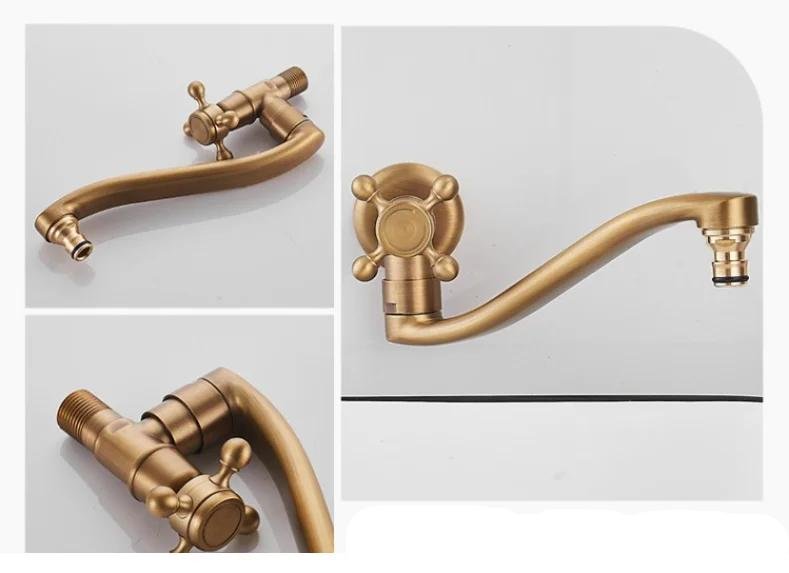 Outdoor courtyard wall mounted faucet anti-freezing single cold wash basin stone basin copper villa outdoor anti-freezing faucet