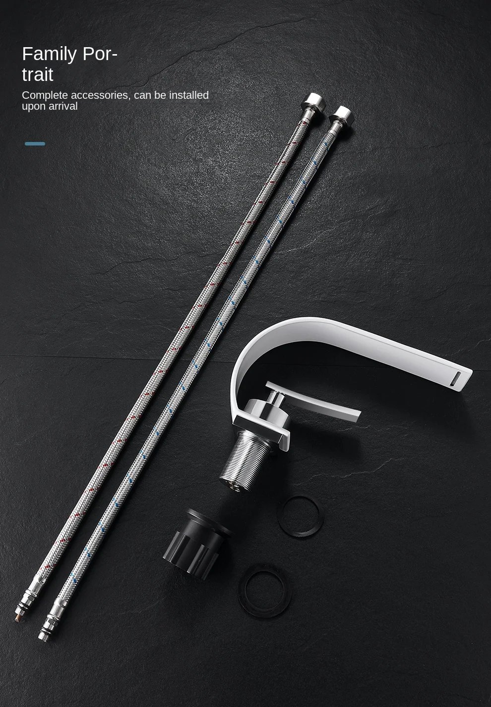 BAKALA Curve Bathroom Faucet Single Handle Hot Cold Water Waterfall Sink Mixer Tap 304 Stainless Steel