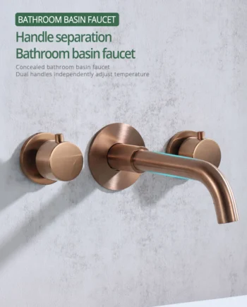 Rose gold wall mount faucet
