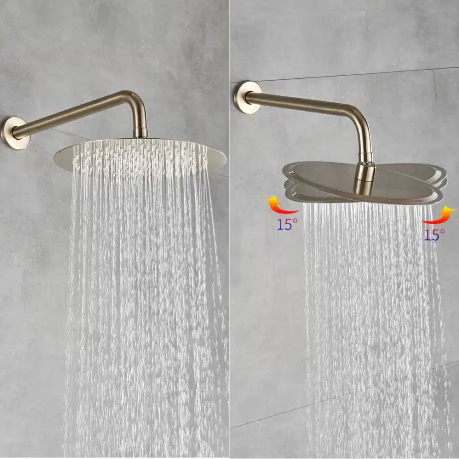 brushed gold shower mixer