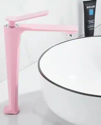 pink brass bathroom faucet