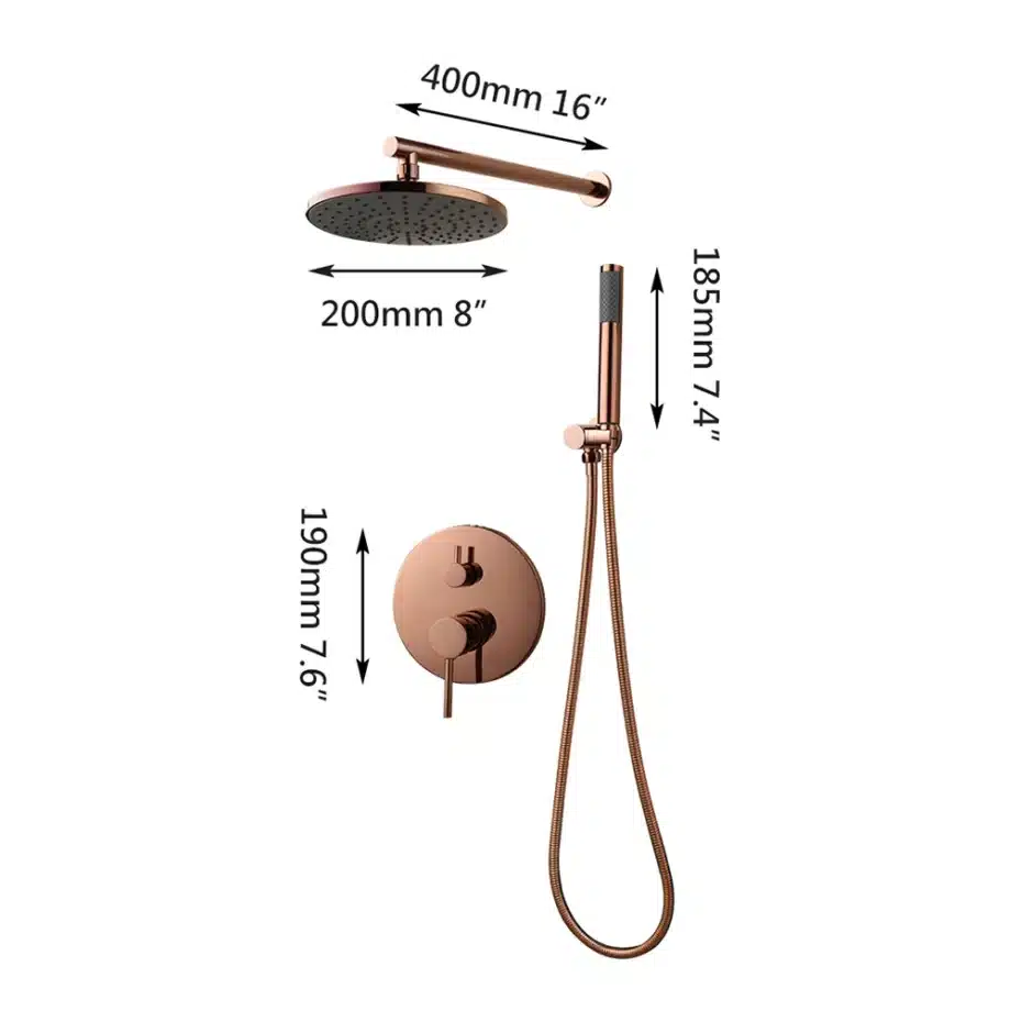 Rose Gold Concealed Shower Mixer Set