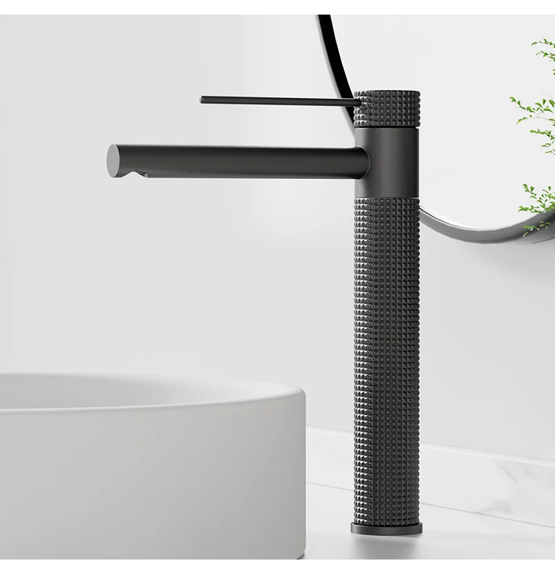 Matte black basin faucet