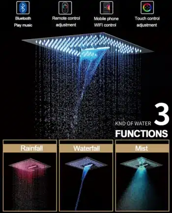 black ceiling shower panel