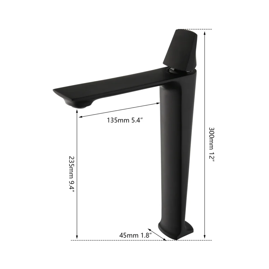 Matte black basin faucet