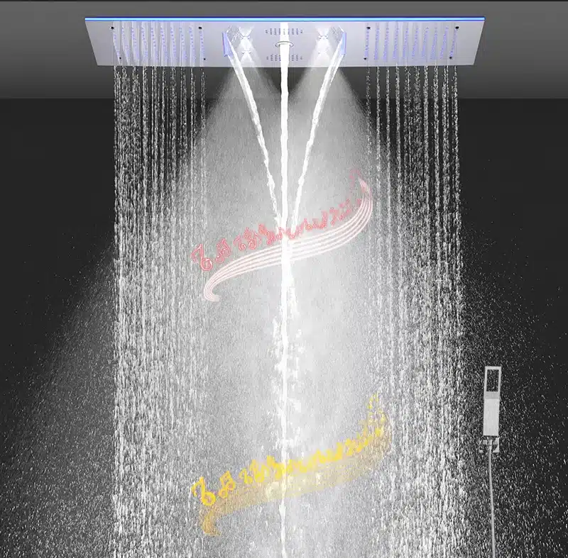 spa shower system with LED