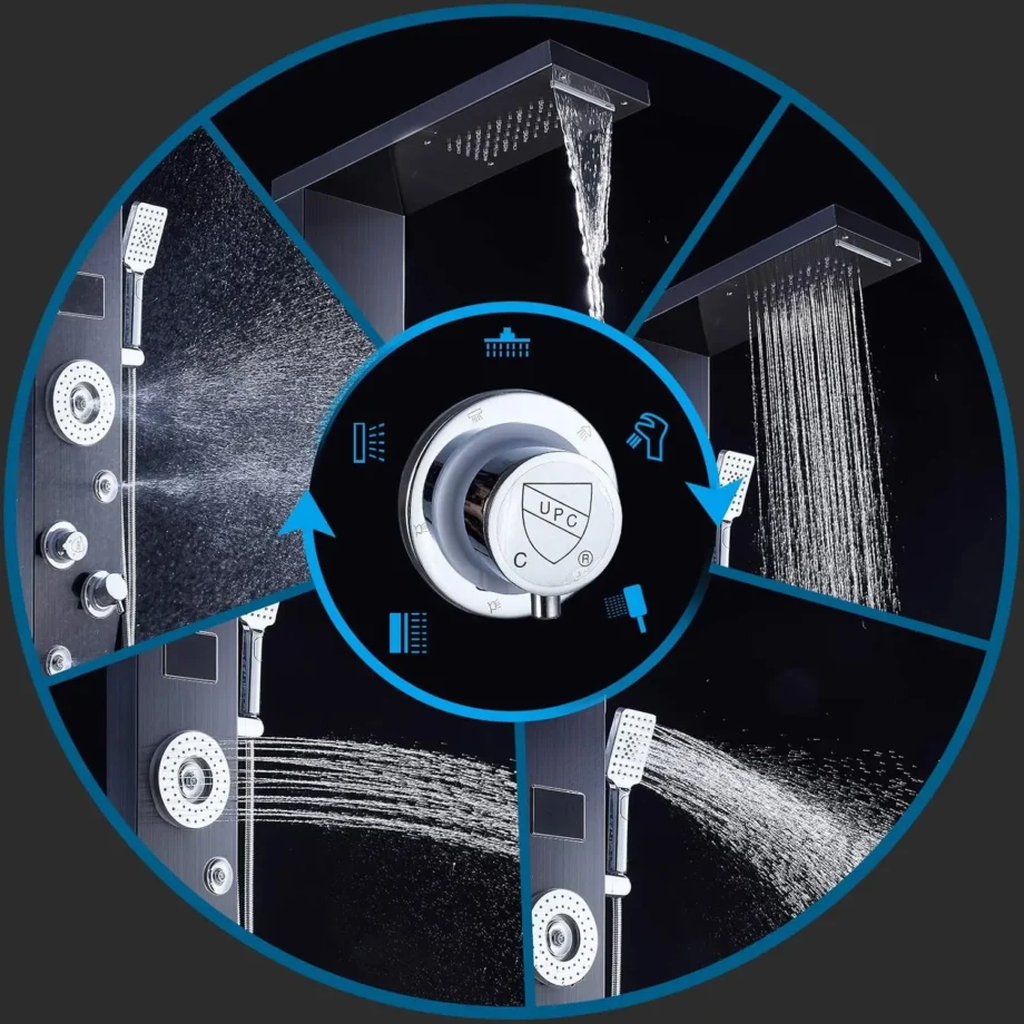 rainfall massage shower system
