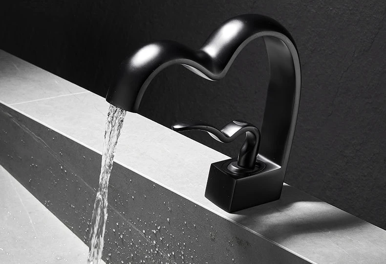 Waterfall copper sink tap