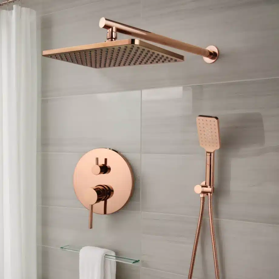rose gold shower set
