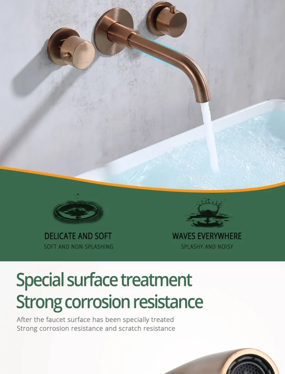 Brass hot and cold bathroom tap