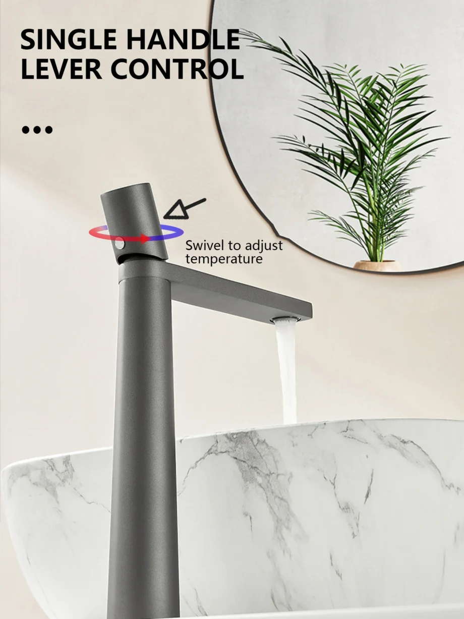 Single hole vessel faucet
