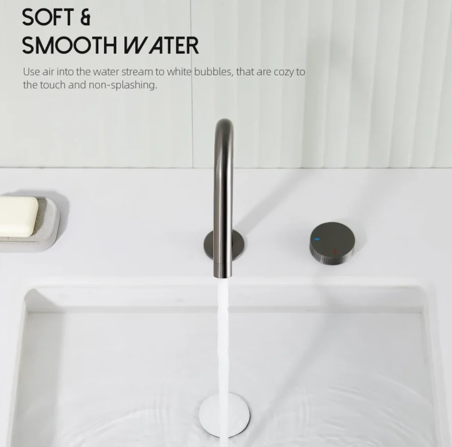 Knurled knob bathroom tap
