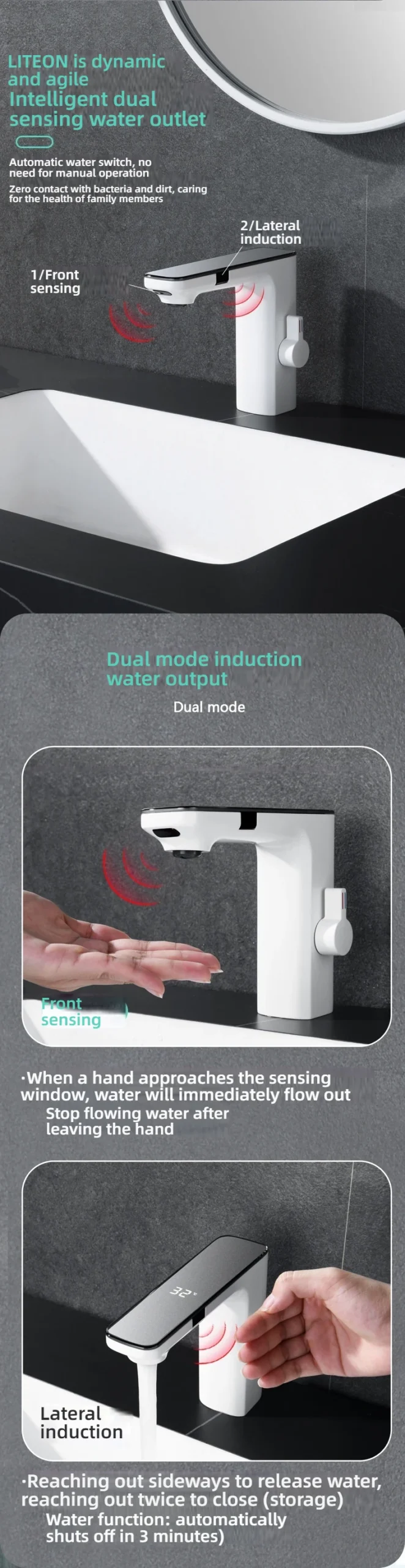 Touchless bathroom basin faucet