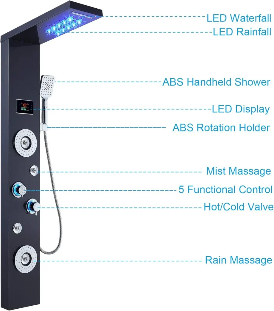 digital display shower set