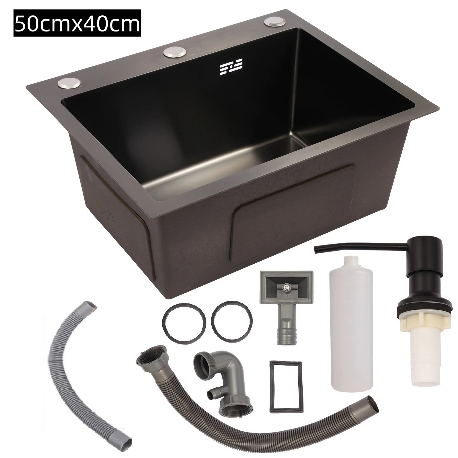 Kitchen Sink 304 Stainless Steel Sink 50cm x 40cm Suitable For Balcony Bar Sink Single Tank Cleaning Basin Kitchen Sink 304 Stainless Steel Sink 50cm x 40cm Suitable For Balcony Bar Sink Single Tank Cleaning Basin