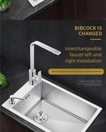 Large Stainless Steel Sink – Side Drain Design