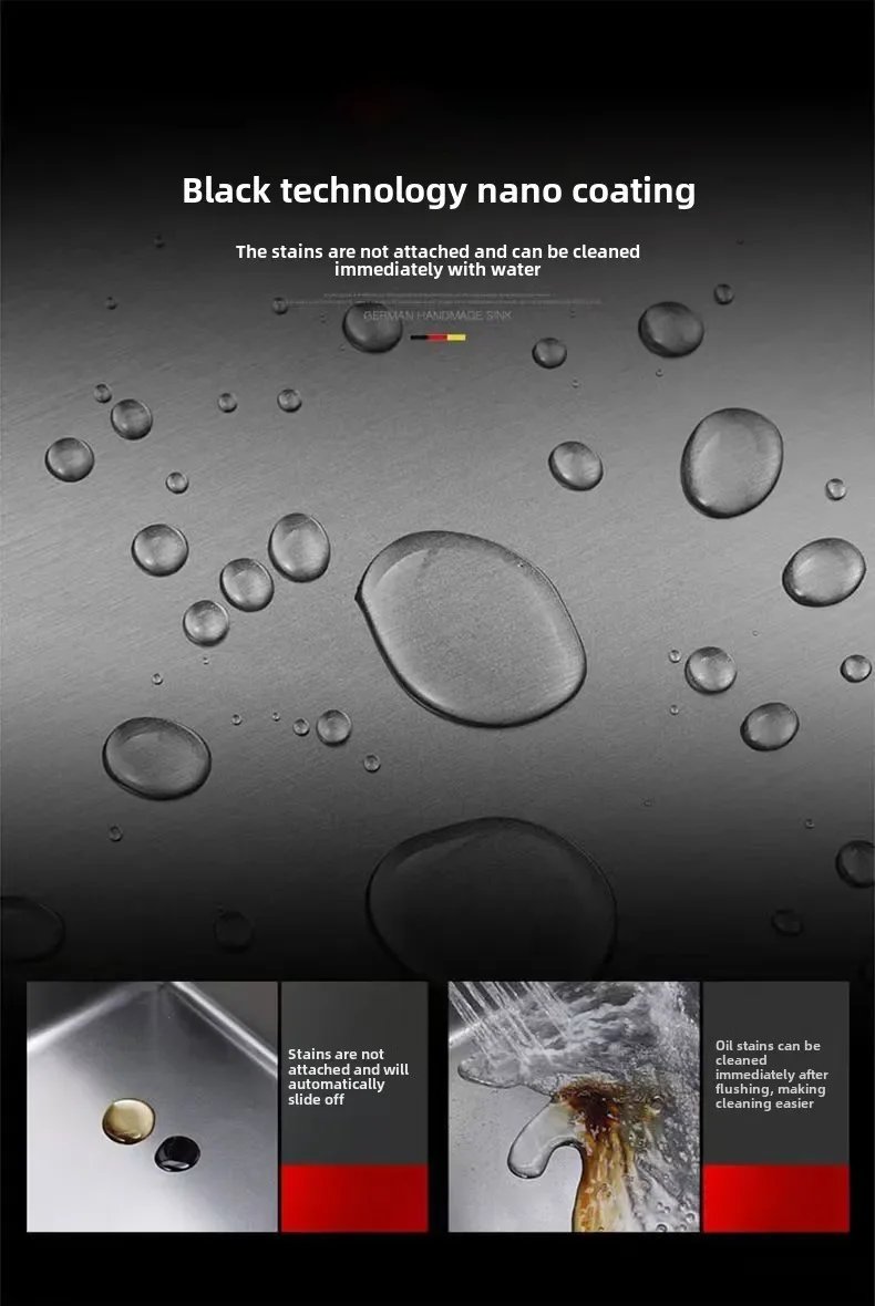 Black Round Bar Sink Nano Stainless Steel Single Basin Small Kitchen Dishwashing and Vegetable Washing Sink kitchen sink cocina