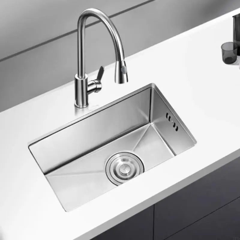 Stainless Steels Square Kitchen Sinks Single Bowl Dish Washing Sink Balcony Wash Basin Kitchen Vegetable Small Sink 37JD