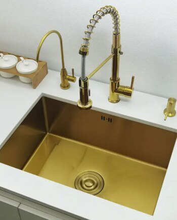 Gold Stainless Steel Kitchen Sink – Single Basin