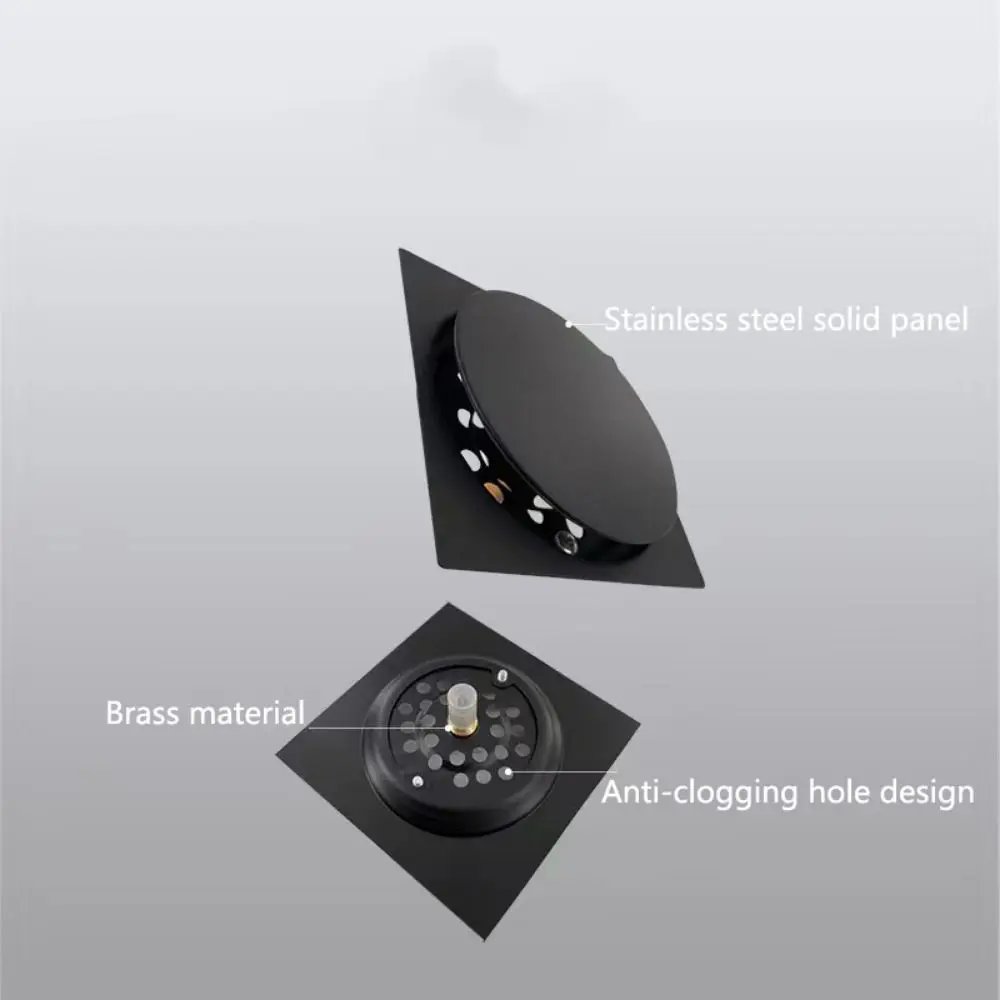 Removable Square Shower Drain Rust-proof Waterproof Floor Hair Catcher Anti-odor Tiled Insert Bathroom Drain Plug Kitchen