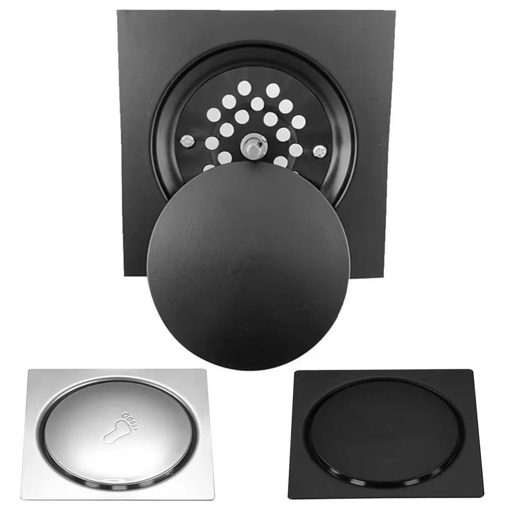 Removable Square Shower Drain Rust-proof Waterproof Floor Hair Catcher Anti-odor Tiled Insert Bathroom Drain Plug Kitchen