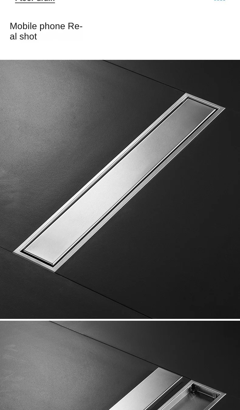 Invisible Tile Floor Drain Brshed Gold Black 304 Stainless Steel Lavatory Bathroom Shower Long Linear Drainage Side Floor Drains