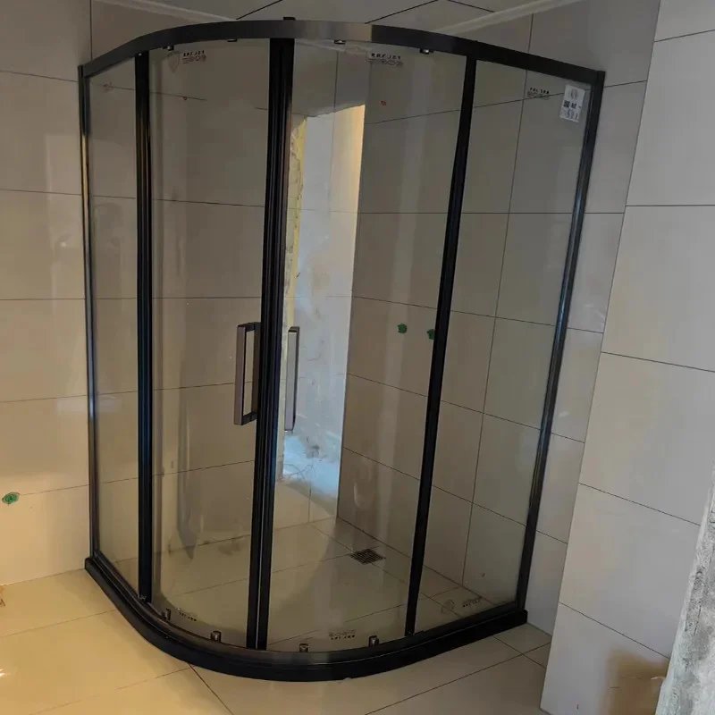 Stainless Steel and Tempered Glass Shower Partition - Modular Bathroom Wet/Dry Separation Enclosure for Modern Bathrooms