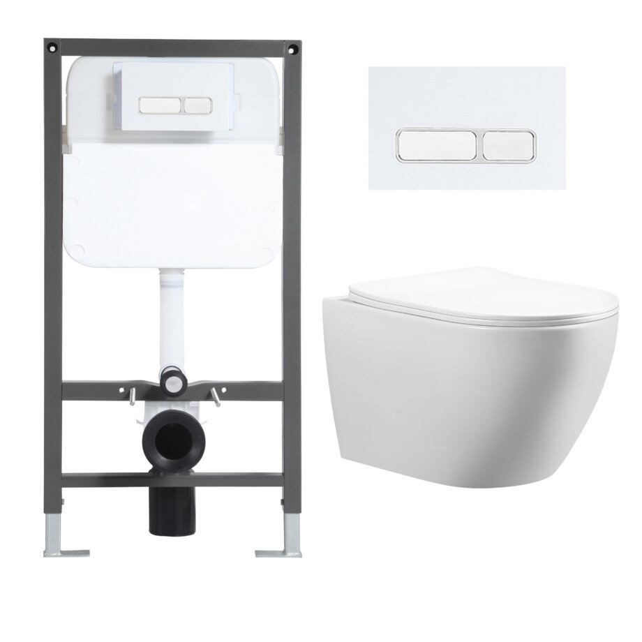 Frameless Wall-Mounted Toilet with Tornado Flush
