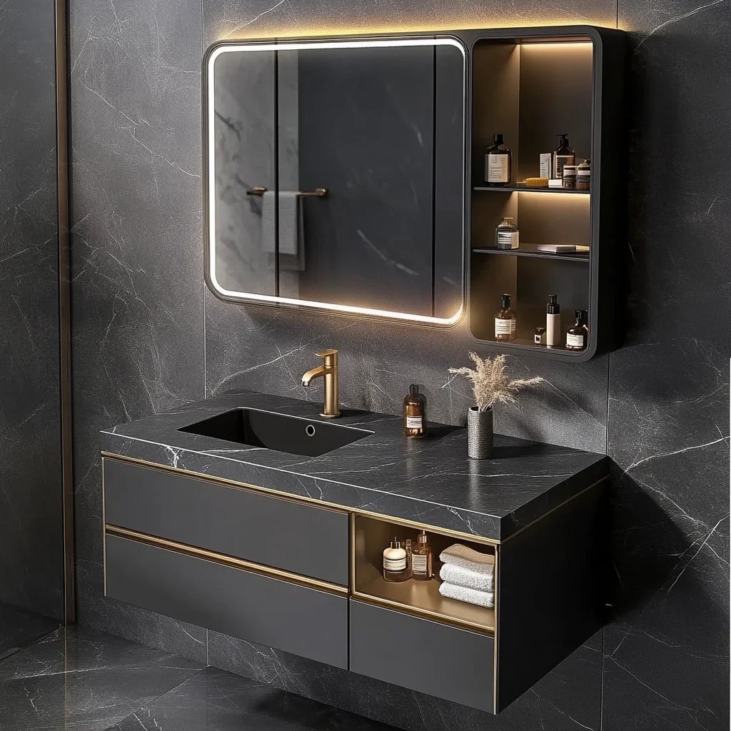 High-end Bathroom Vanity Set Design Bathroom Cabinet Mirror Sink Bathroom Vanity 36 Inches