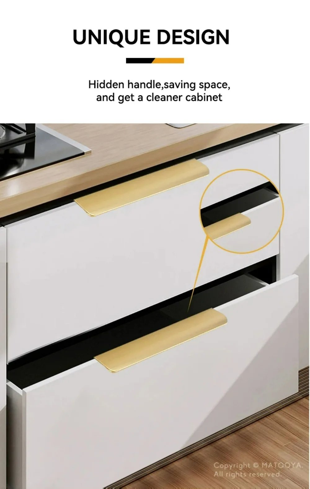 Simple Hidden Cabinet Handles Kitchen Cupboard Door Pulls Elegance Long Handles Aluminum Alloy Furniture Handle Hardware