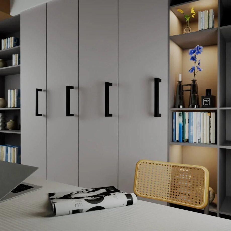 Square Black Stainless Steel Cabinet Handle