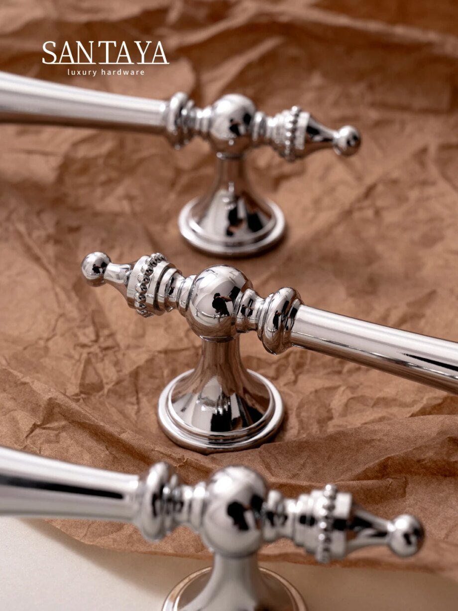 Chrome Brass T-Bar Handle for Cabinets & Drawers