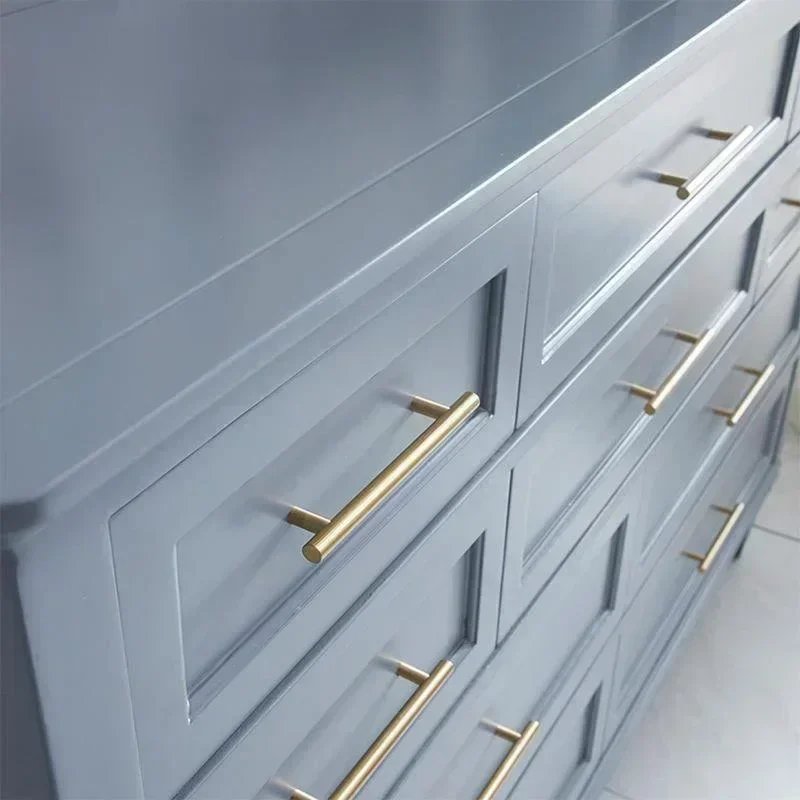 6PCS Brushed Stainless Steel Cabinet Handles Black Gold Finish for Kitchen Drawer Knob Door Furniture Hardware Pulls Bar Handle