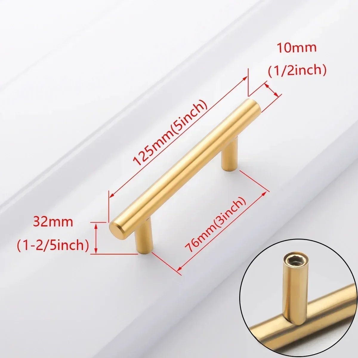 6pcs Gold 76mm
