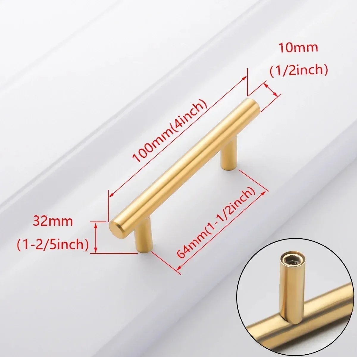 6pcs Gold 64mm