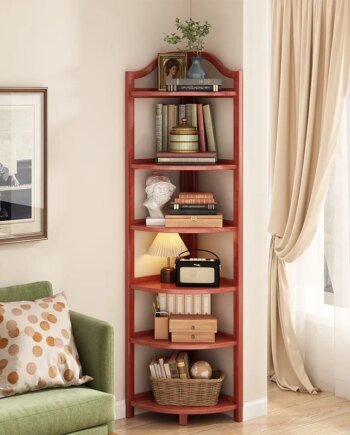 Modern Triangle Corner Cabinet with Storage Rack